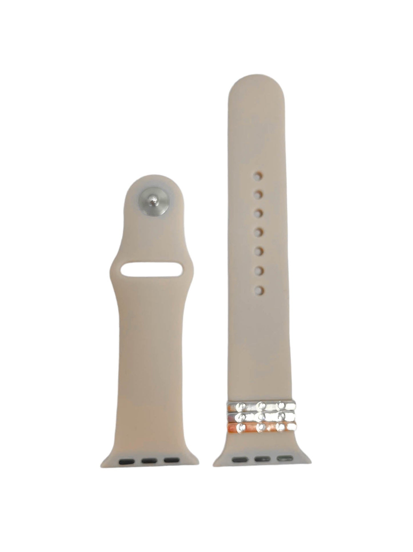 Solid Silicone Band with Diamond Set Rings
