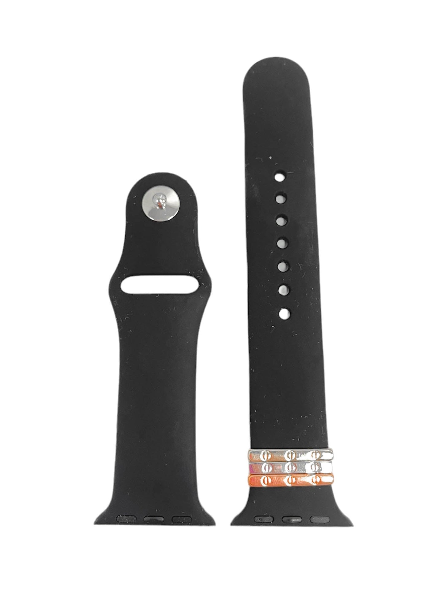 Solid Silicone Band with Diamond Set Rings
