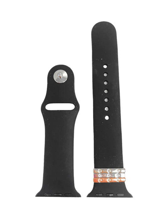 Solid Silicone Band with Diamond Set Rings