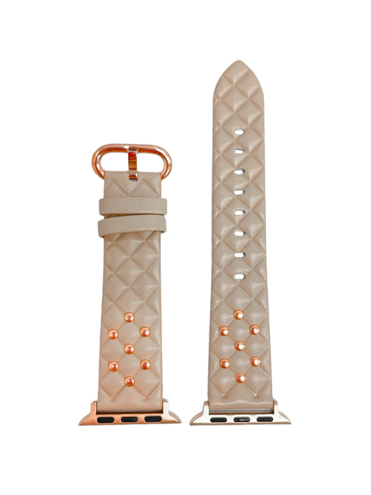 Quilted Stud Blush Smart Watch Band
