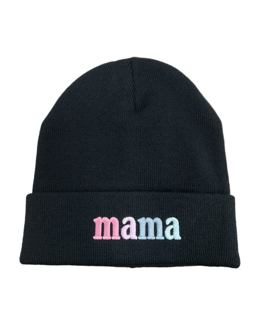Mama Black Beanie