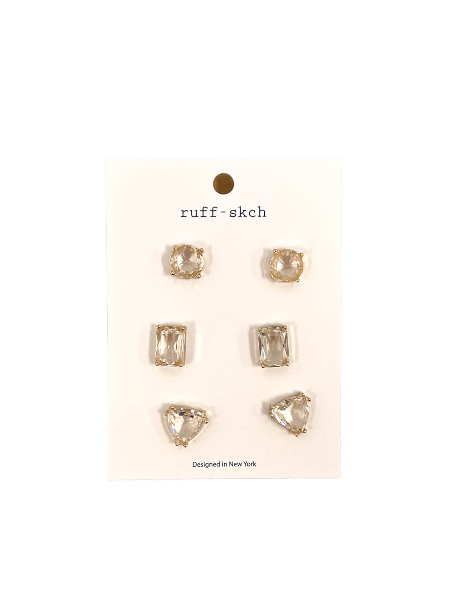 Rhinestone Stud Earring Set