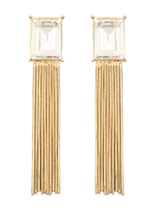 Multi Tassel Square Earrings
