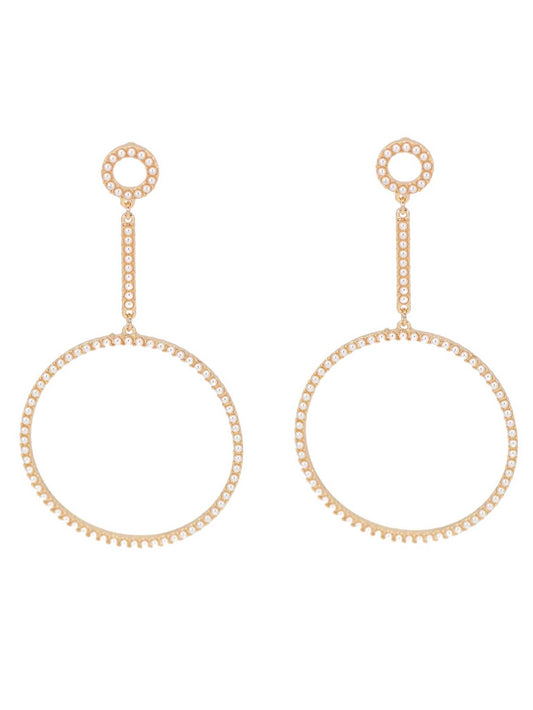Pearl Bar Dangle Hoop Earrings