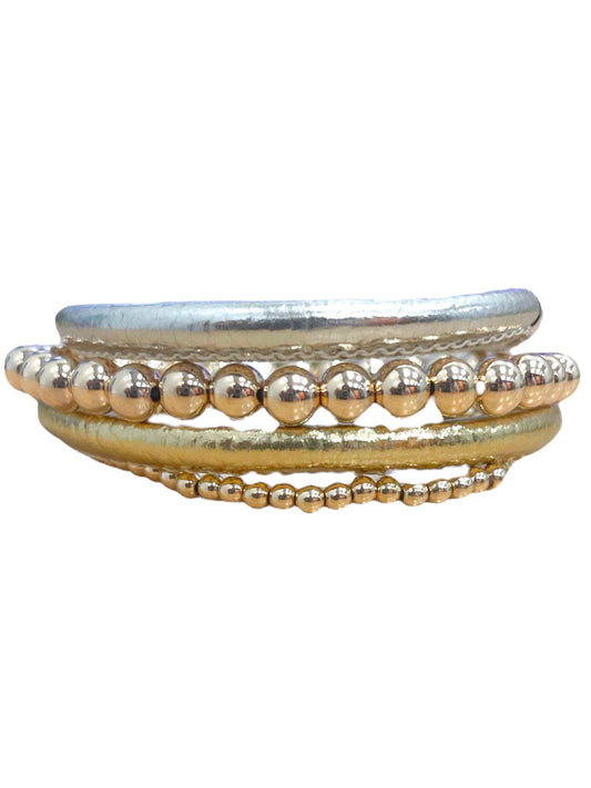 Leather Beaded Combo Bracelet