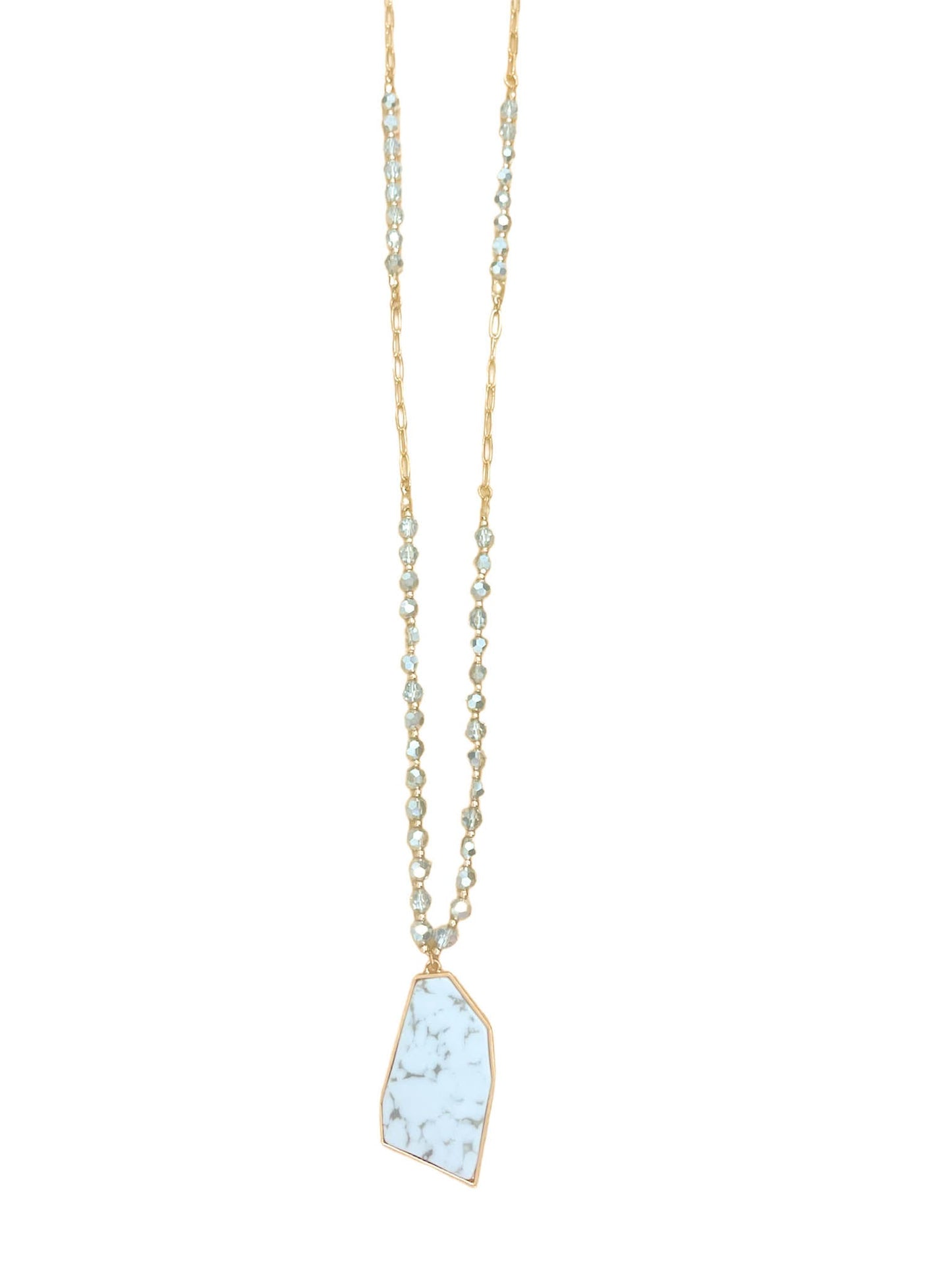 Chainlink Beaded Stone Necklace
