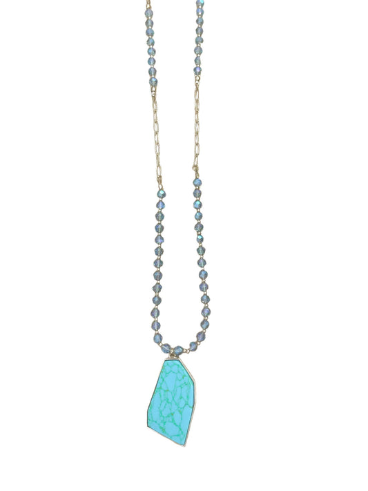 Chainlink Beaded Stone Necklace
