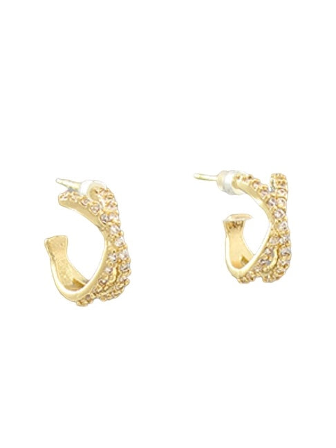 CZ Cross Hoops