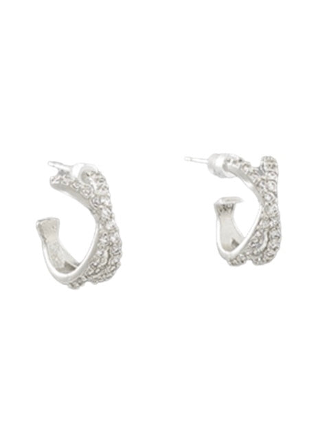 CZ Cross Hoops