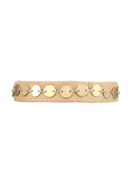Disc Row Leather Bracelet