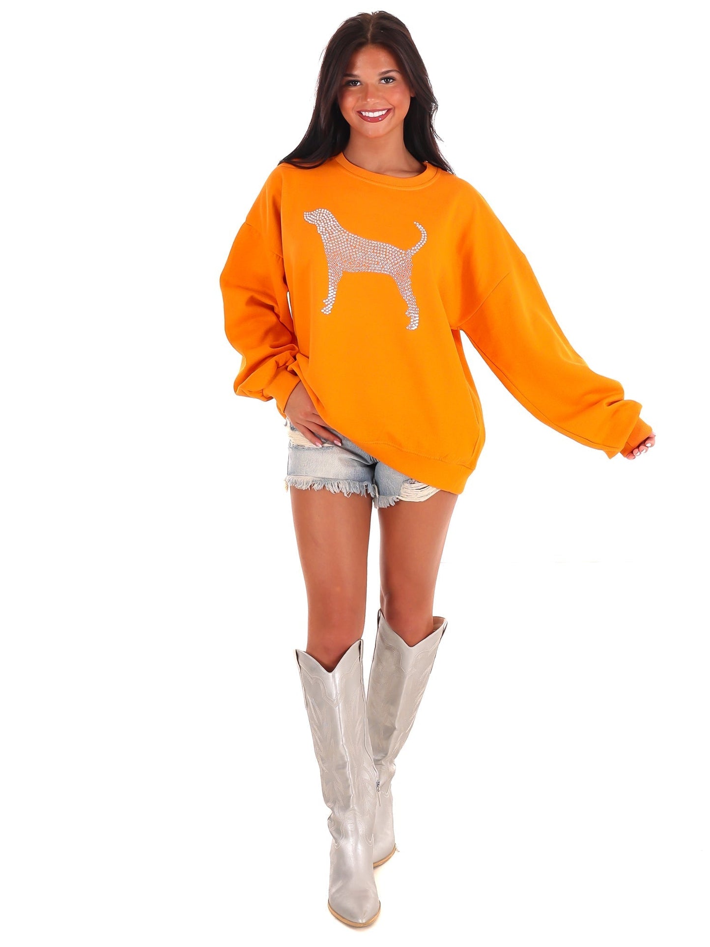 Rhinestone Hound Dog Sweatshirt