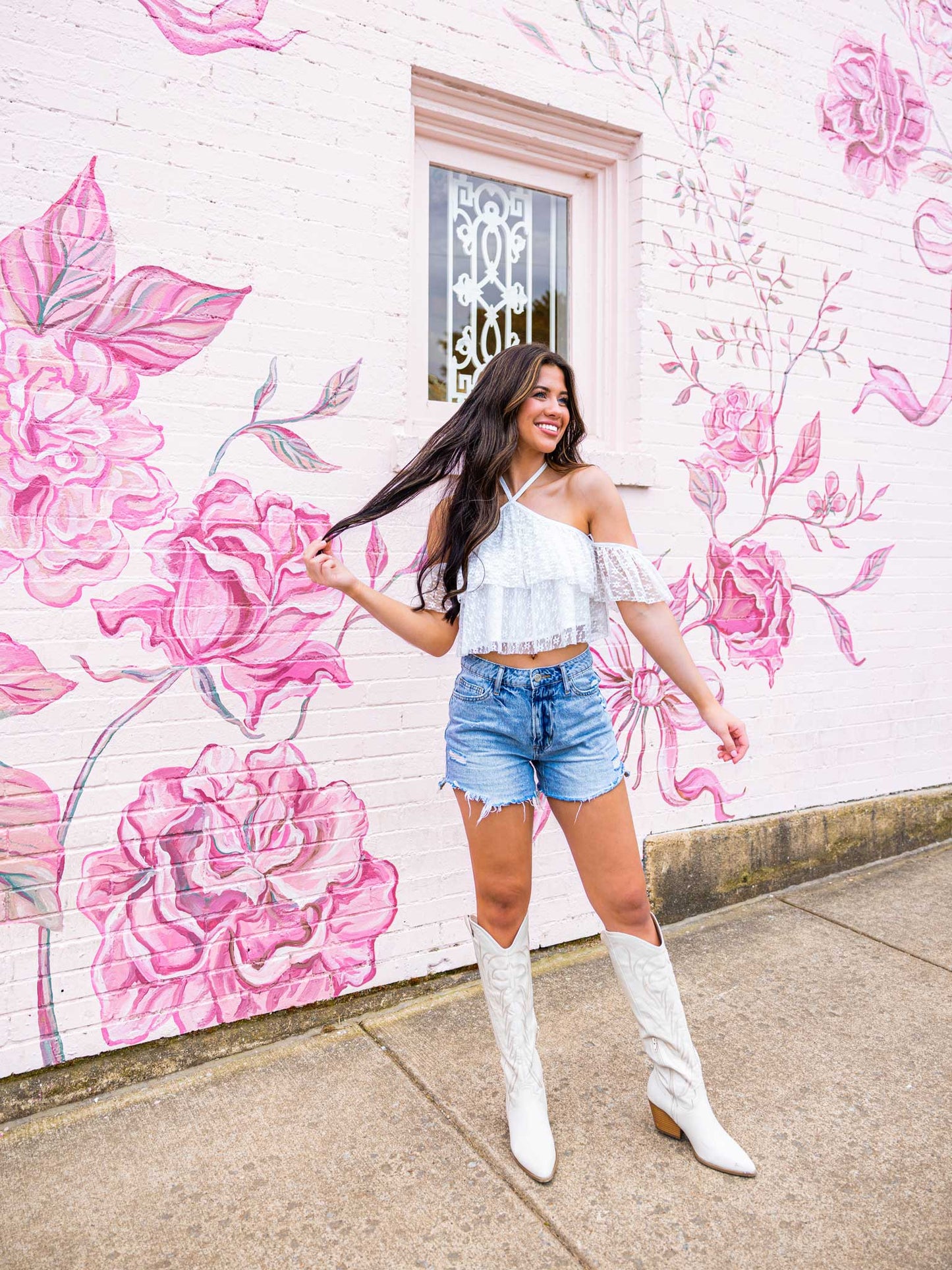 Stress Free Halter Lace Crop Top