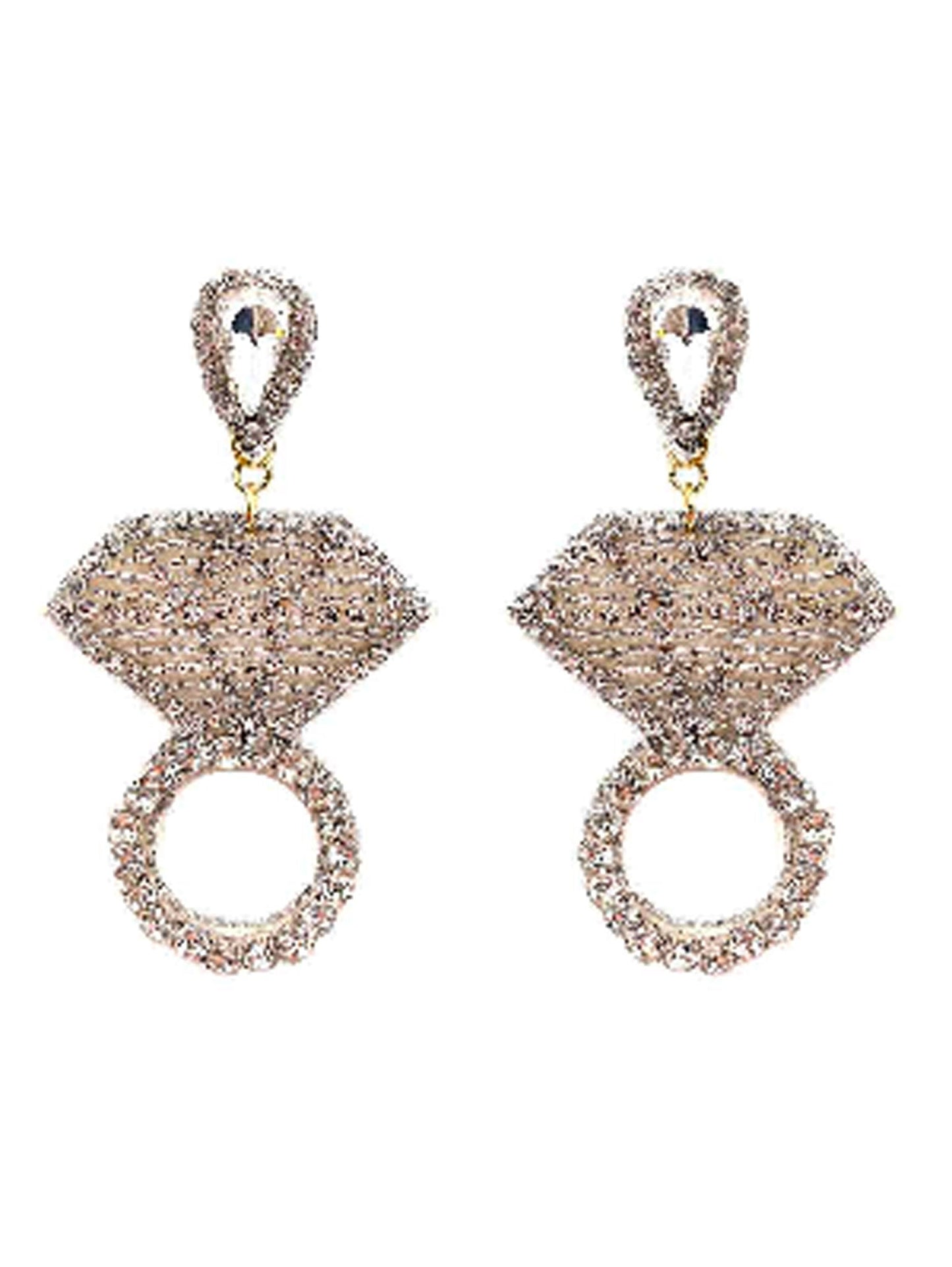 Diamond Ring Seedbead Earrings