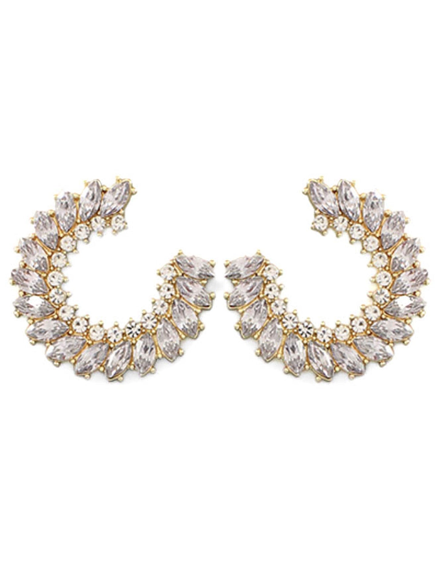 Pave Marquise Circle Hoops