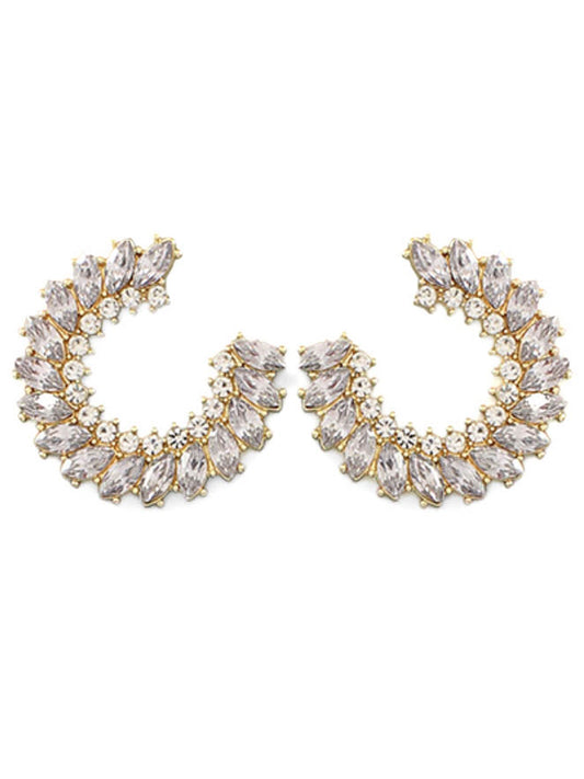 Pave Marquise Circle Hoops