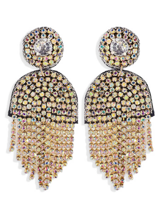 Crystal Linear Tassel Earrings
