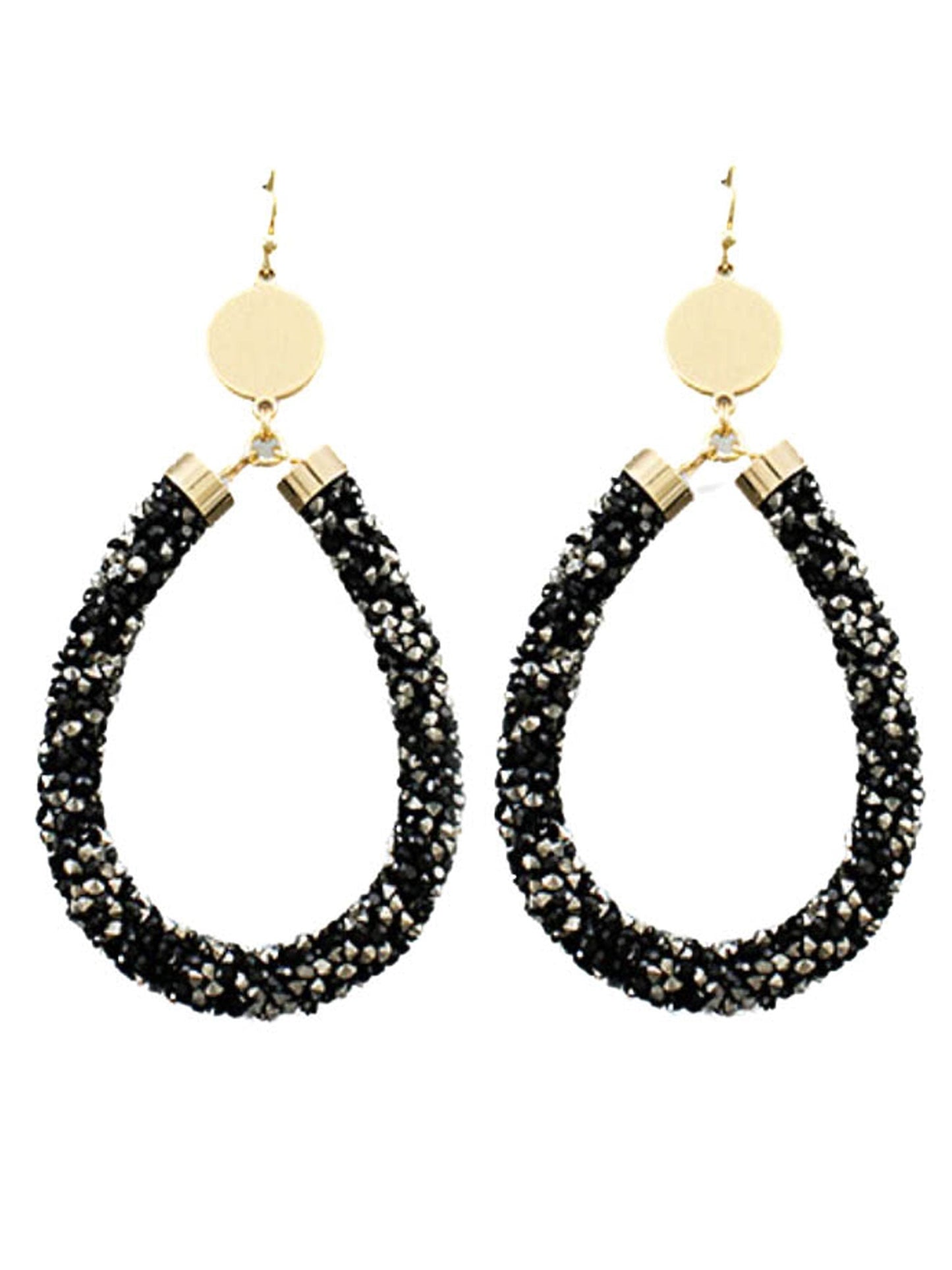 Sparkling Tube Teardrop Earrings