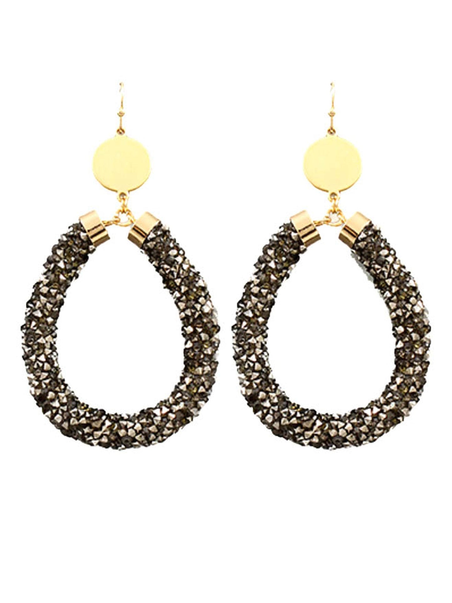 Sparkling Tube Teardrop Earrings