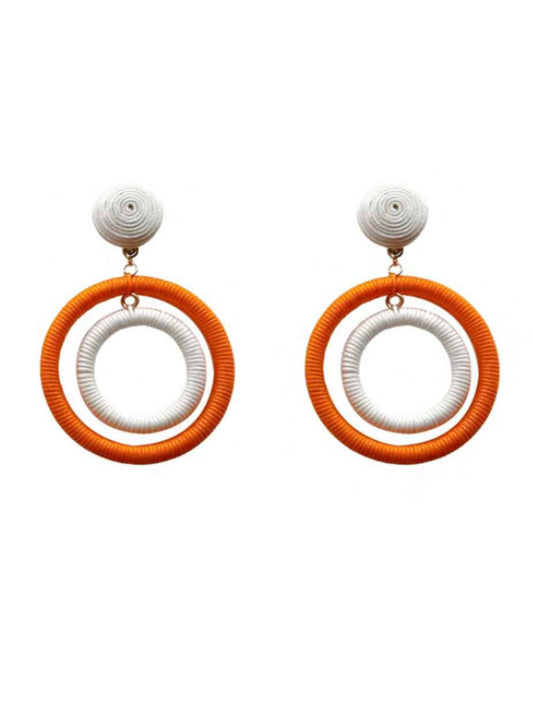 Layered Wrapped Dangle Hoop Earrings