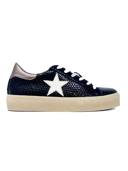 Reba Black Snake Sneakers
