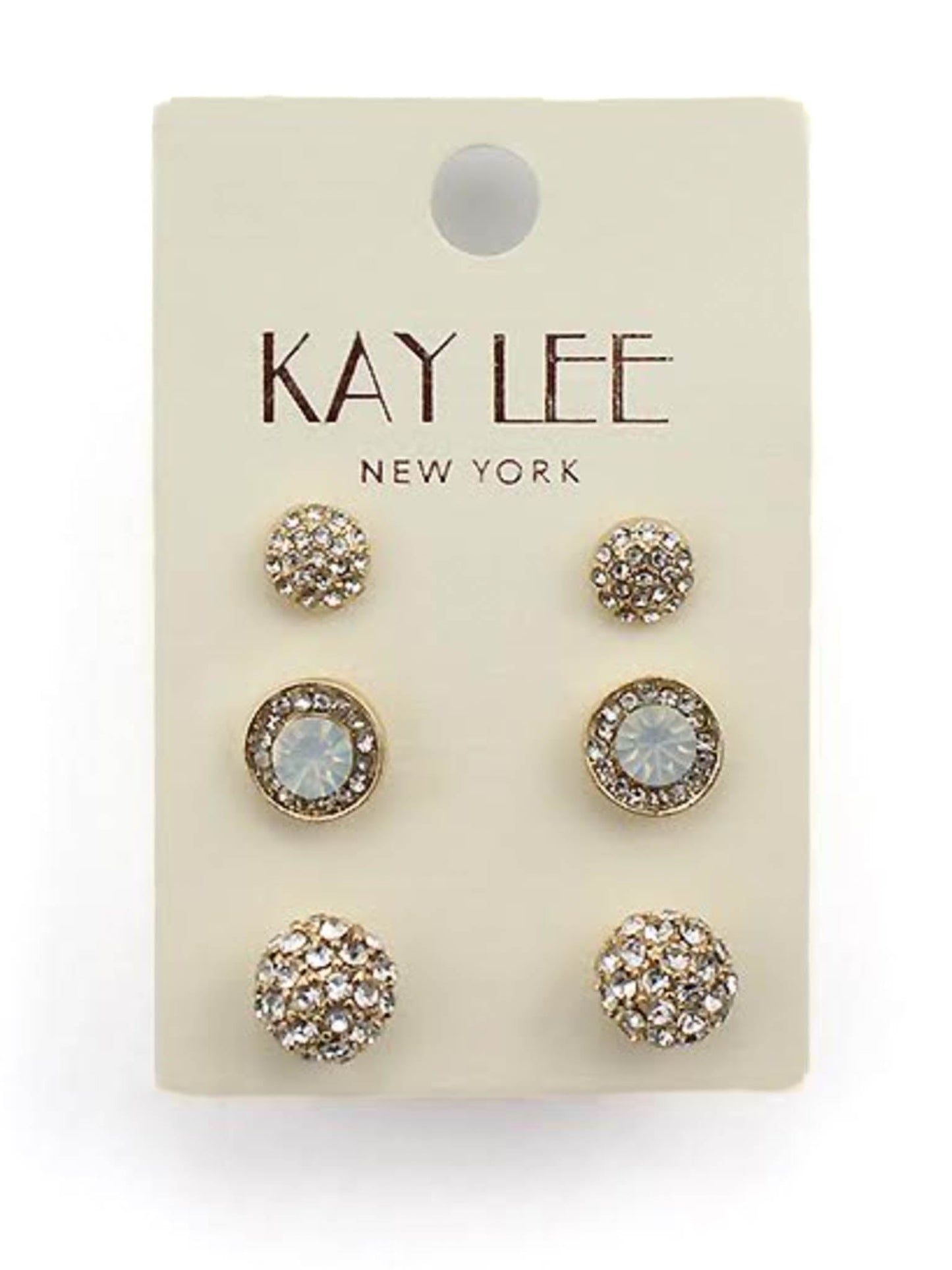 Rhinestone Studs 3 Piece Earring Set