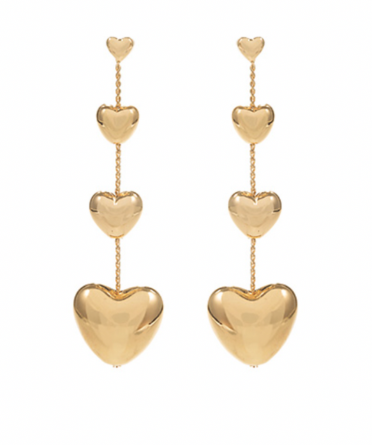 Valentine's Day Heart 3 Drop Earrings