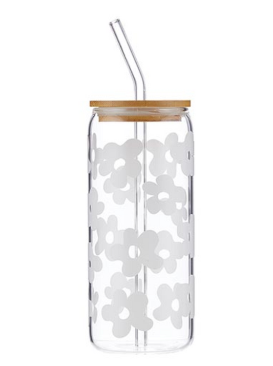 White Floral Cold Brew Tumbler