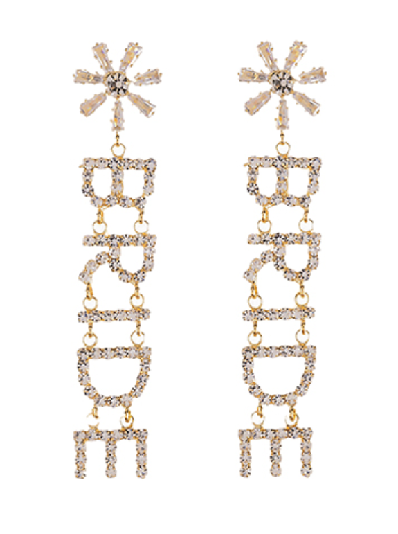 Rhinestone Dangle Bride Earrings