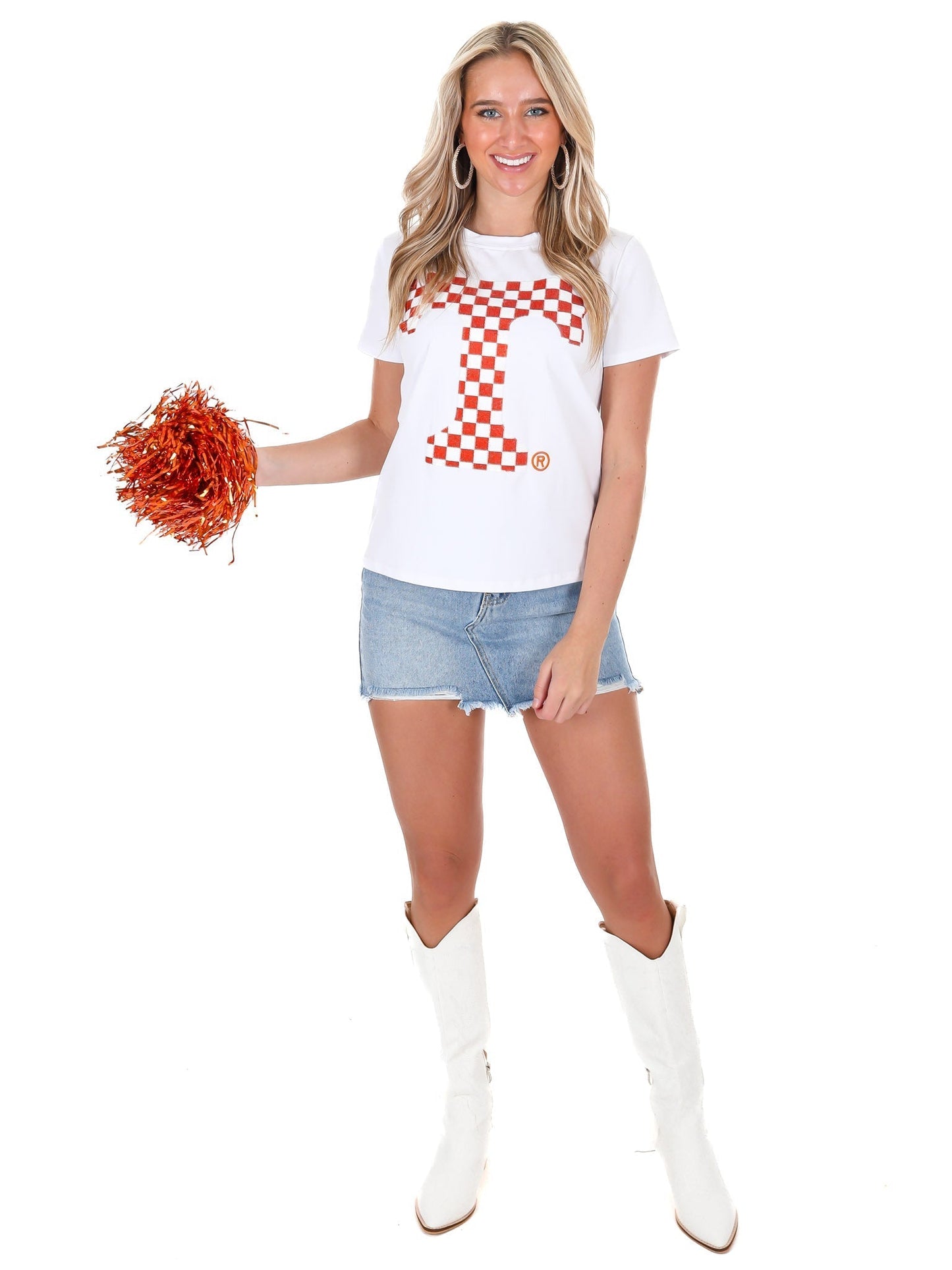 Sequin Checkerboard T Tee