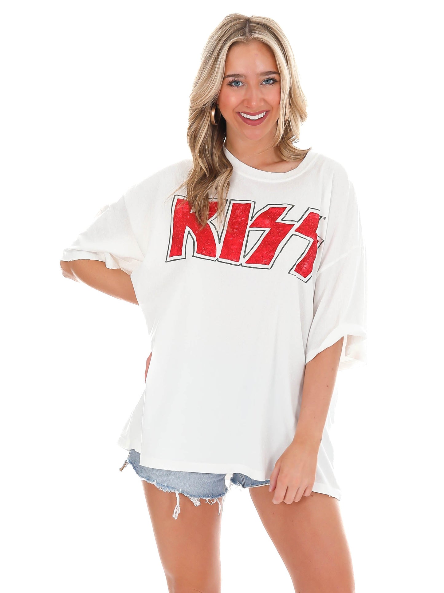 Kiss Glitter Logo Tee