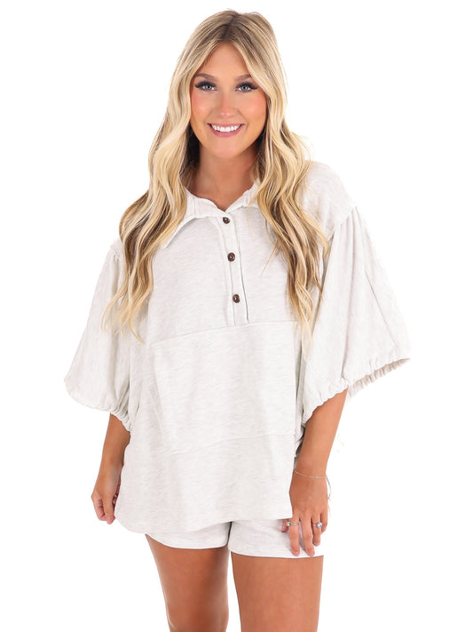 Hold On Loosely Oversized Drawstring Top