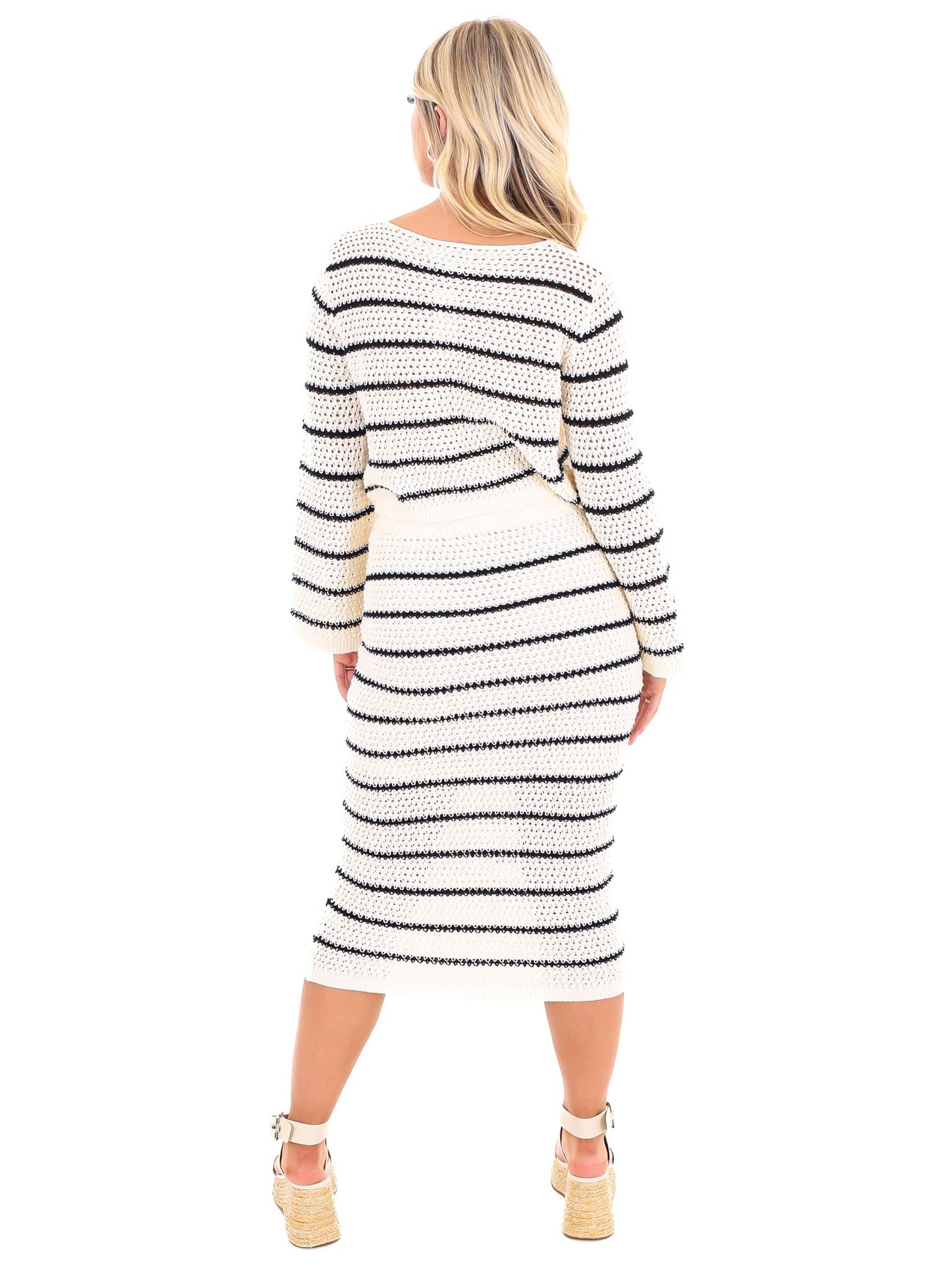 Not Over You Stripe Two Piece Set