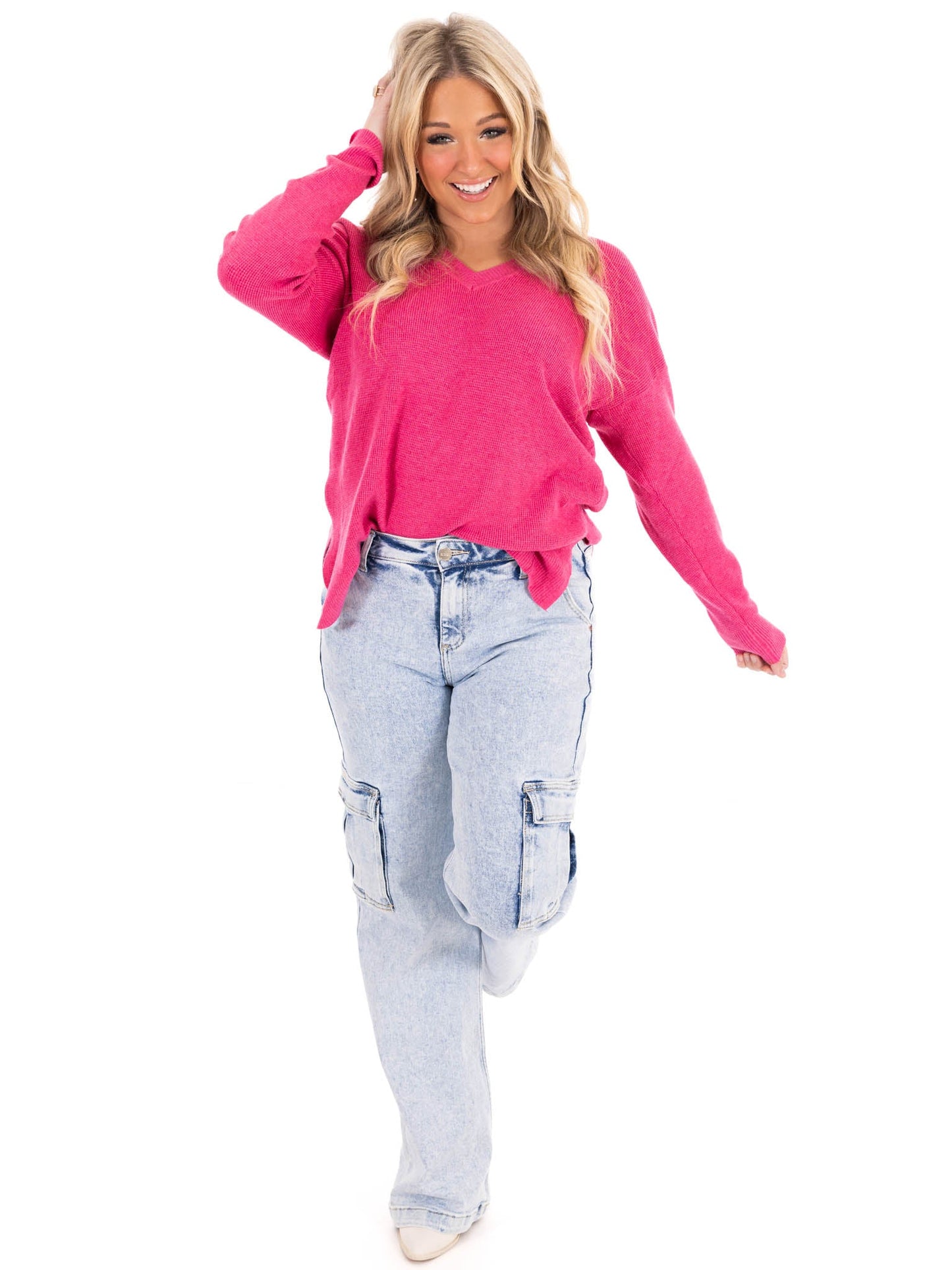 In My Dreams Waffle Knit Top