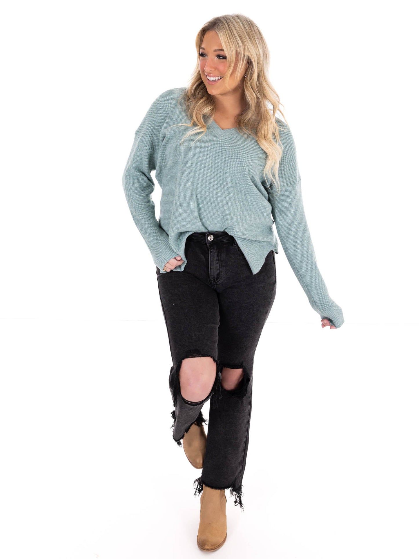 In My Dreams Waffle Knit Top