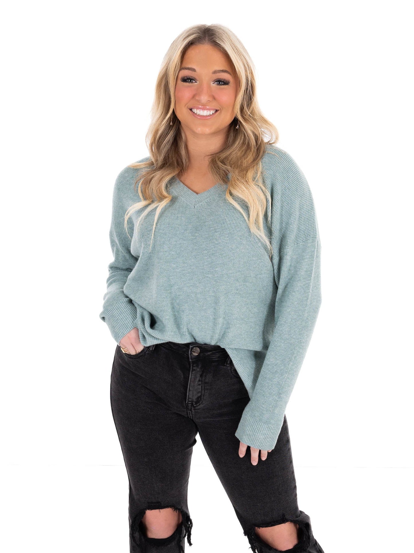 In My Dreams Waffle Knit Top