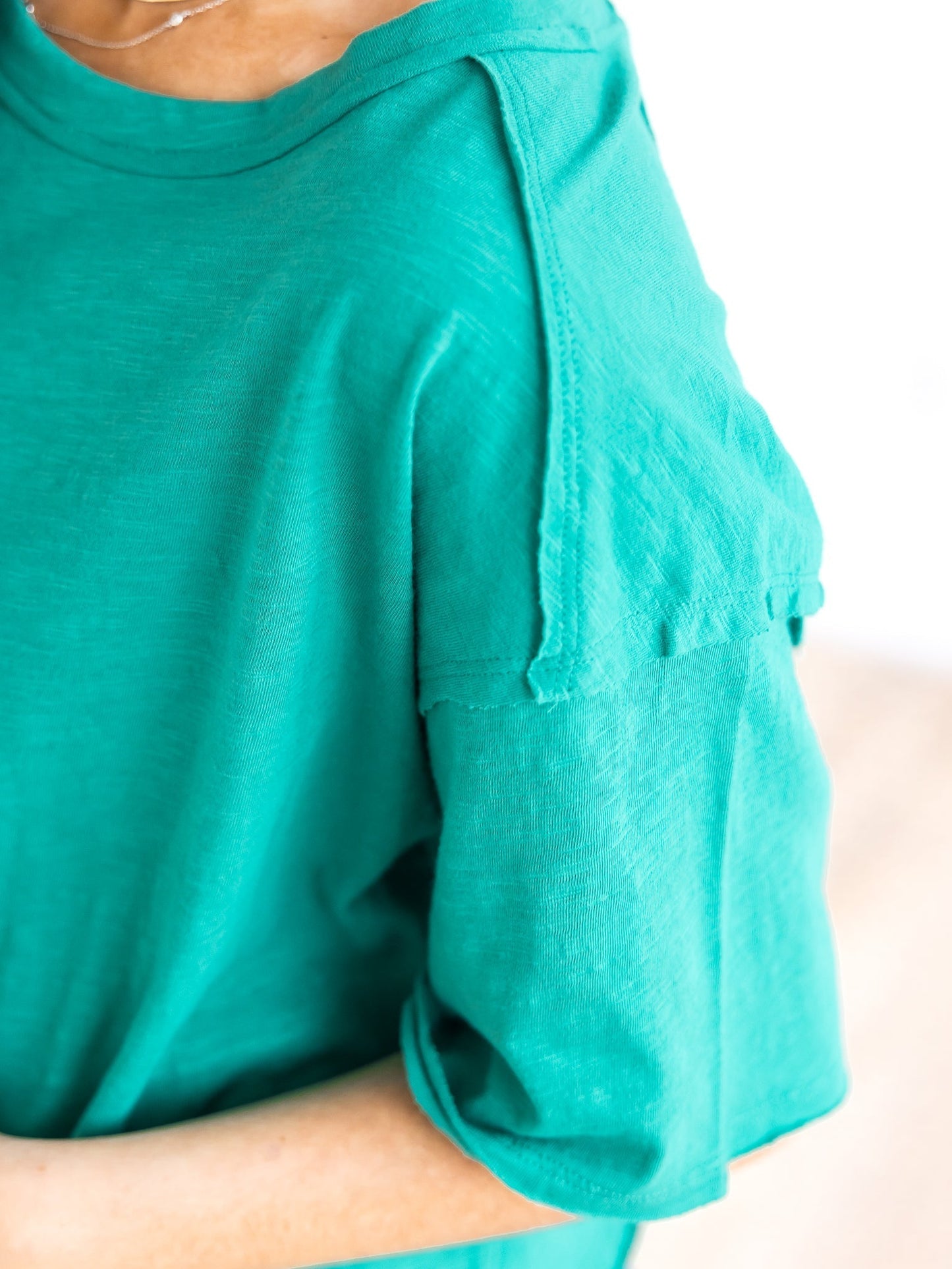 Straight Line Cotton Slub Crop Top