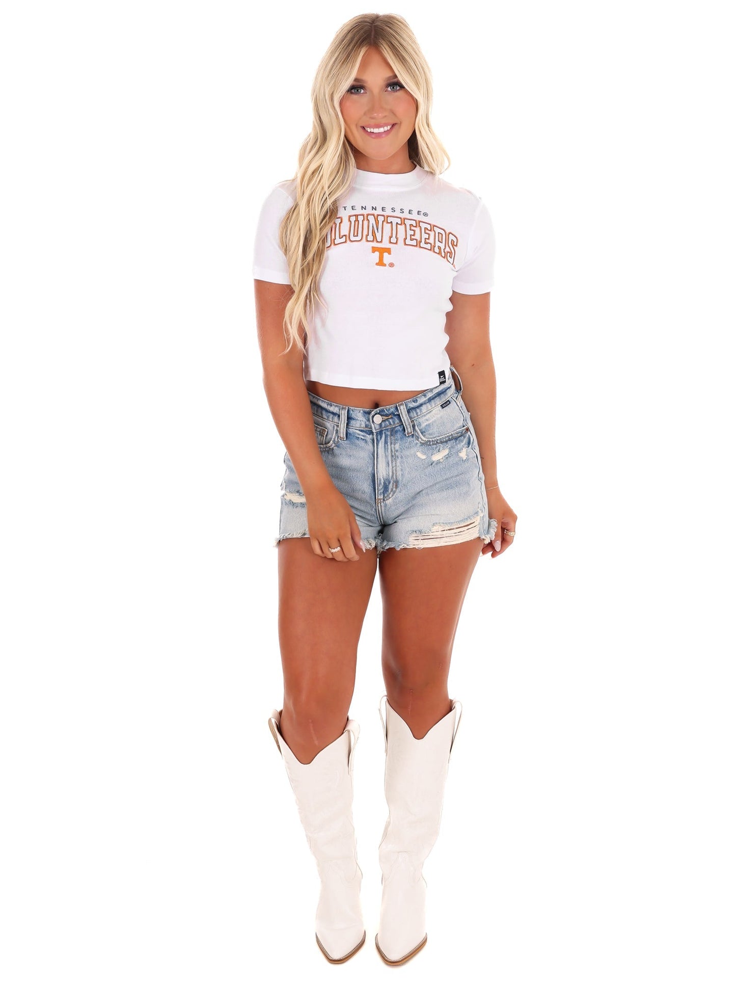 Tennessee Volunteers Embroidered Crop Tee