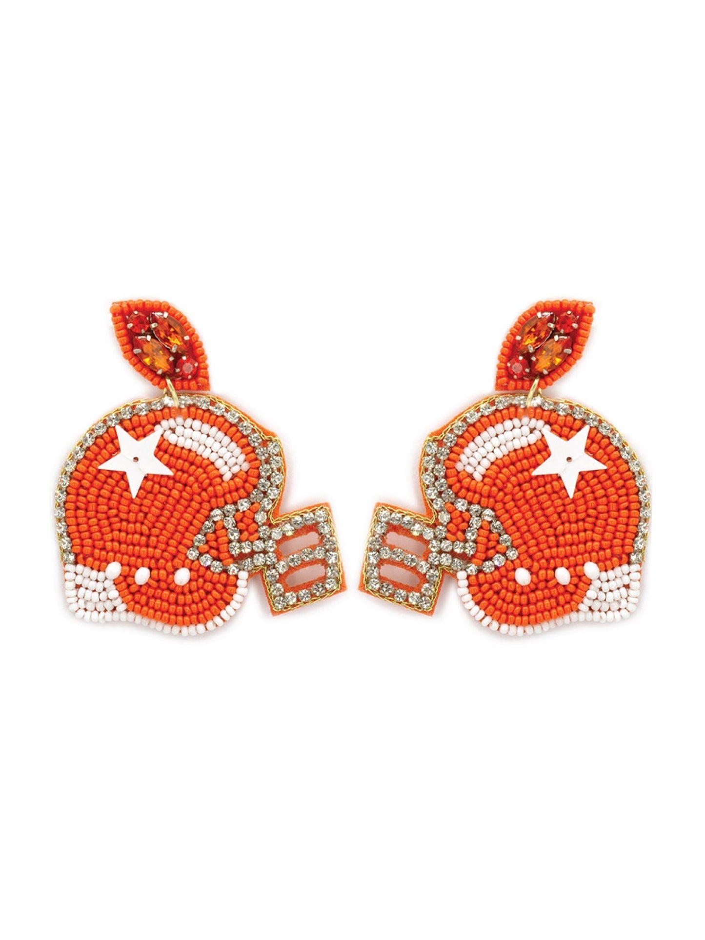 Seed Bead Drop Helmet Earrings