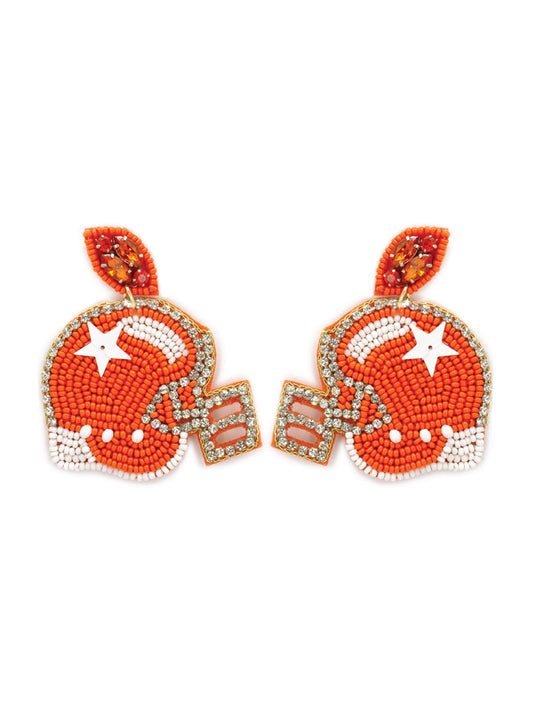 Seed Bead Drop Helmet Earrings