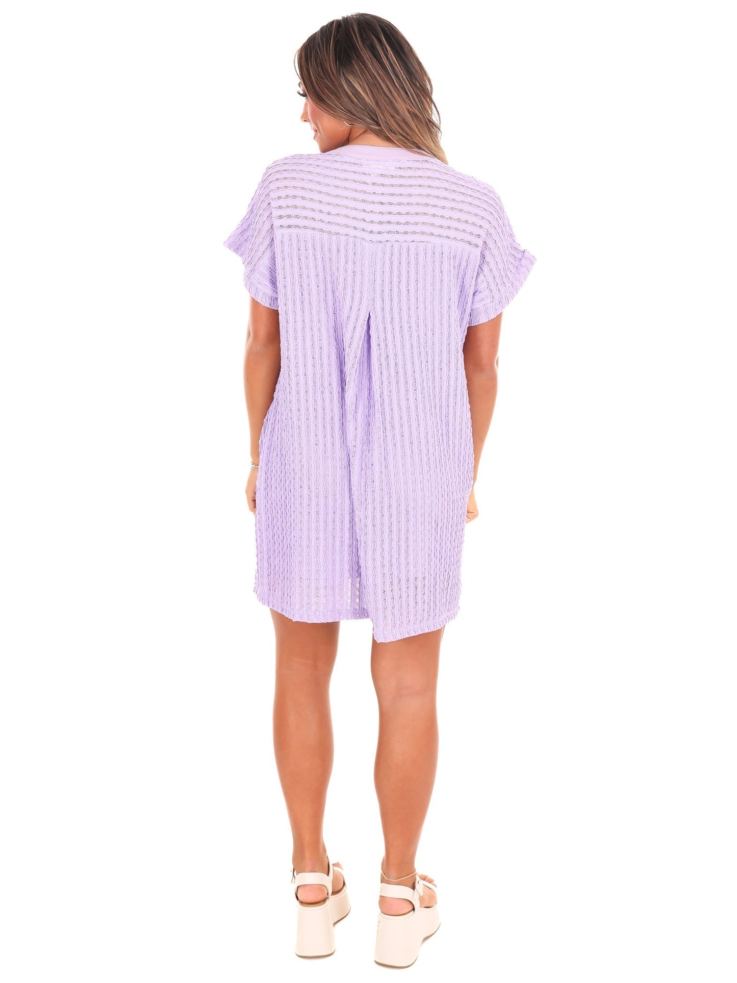 Ask Nicely Textured Mini Dress