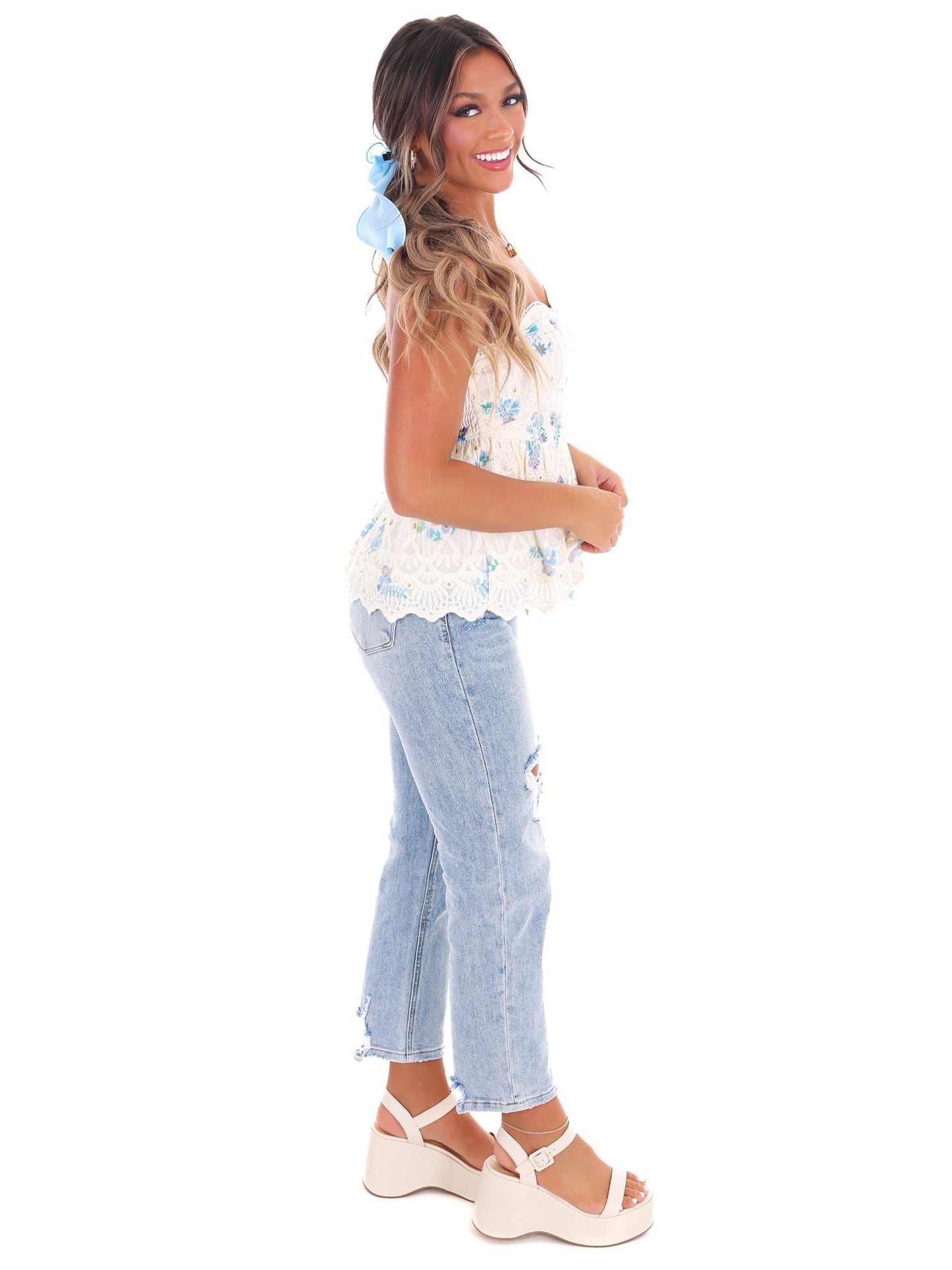 Come What May Floral Tube Top