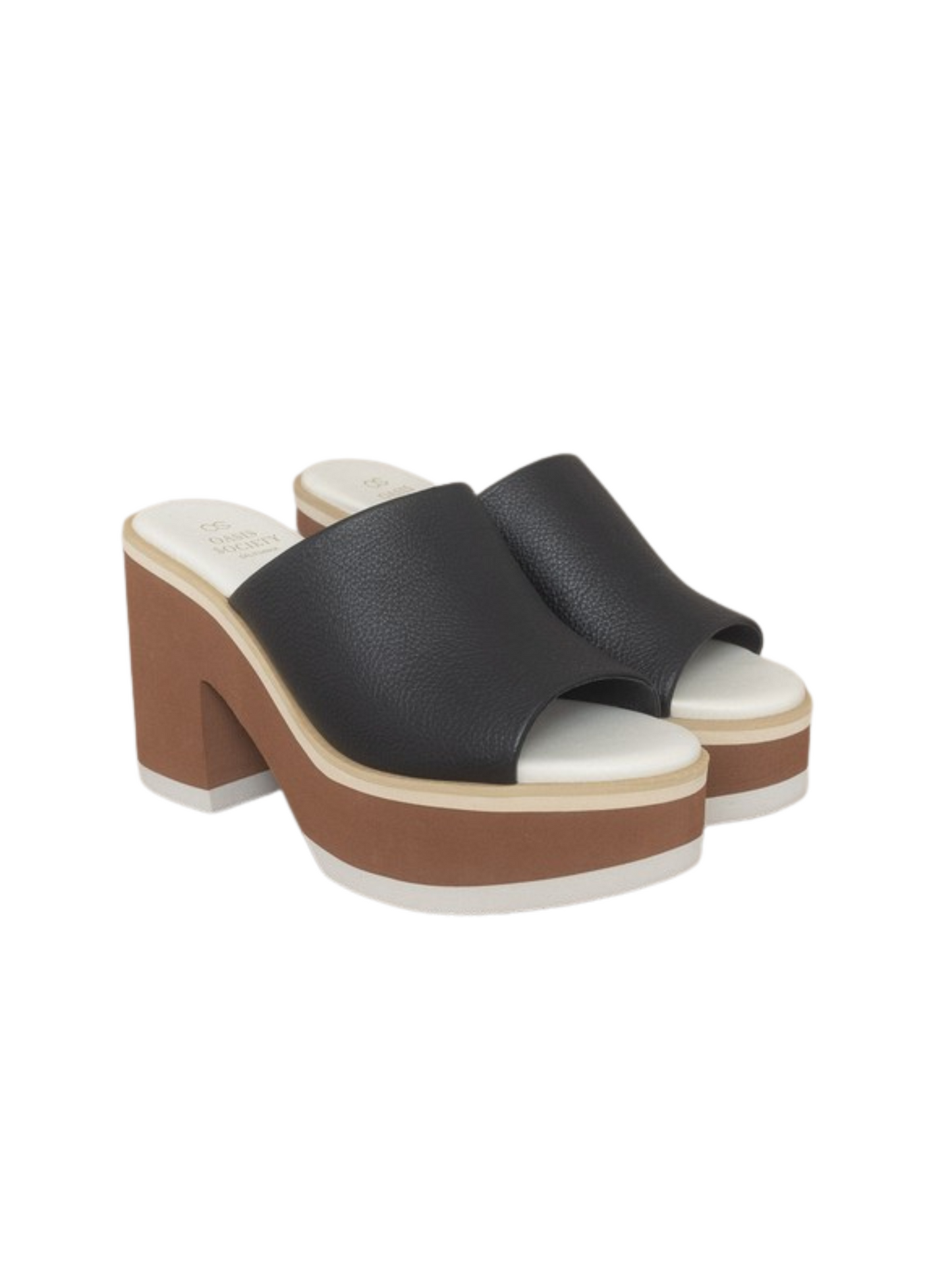 Maren Black Layered Platform Heel Slides