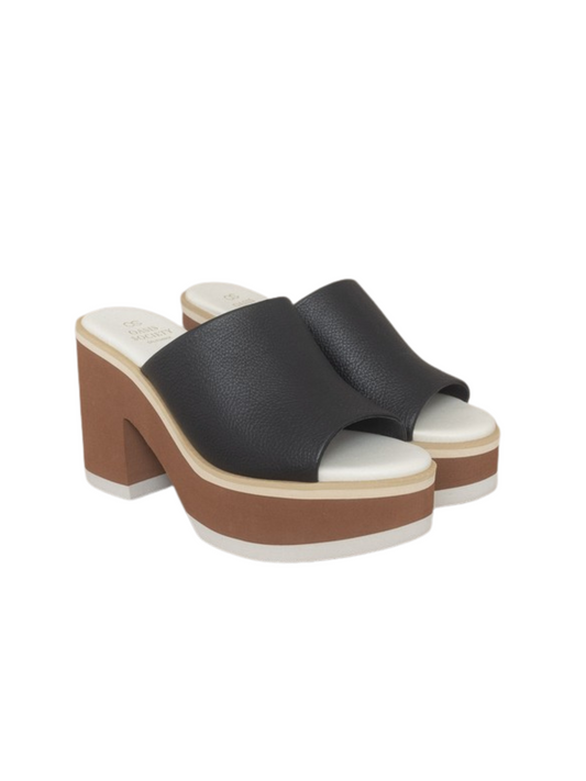 Maren Black Layered Platform Heel Slides